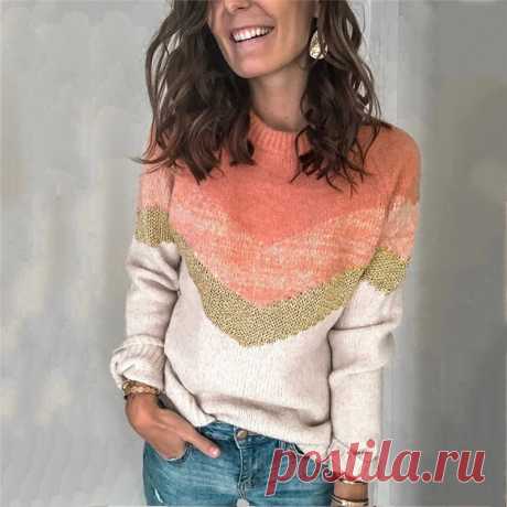 Женский пуловер с круглым вырезом FS 2020, Повседневный пуловер в стиле пэчворк с рукавами реглан и круглым вырезом на осень и зиму|Водолазки| Детские жаккарды| роспись по ткани | готовые выкройки |