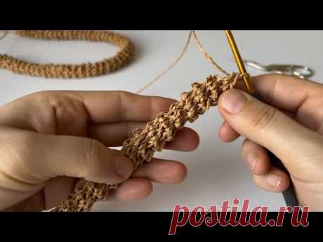 Örgü Çantalar için Çanta Sapı Yapımı / Kağıt ip Çanta Sapı Modelleri / Ideas Crochet Bag Handle