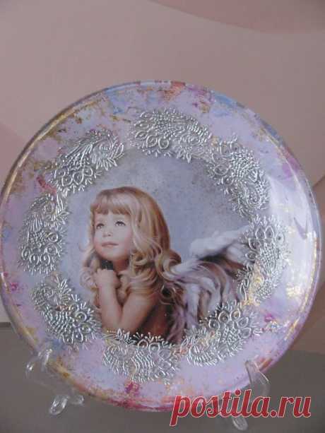 Декоративная тарелка &quot;Мой ангел&quot;. 2011 год.