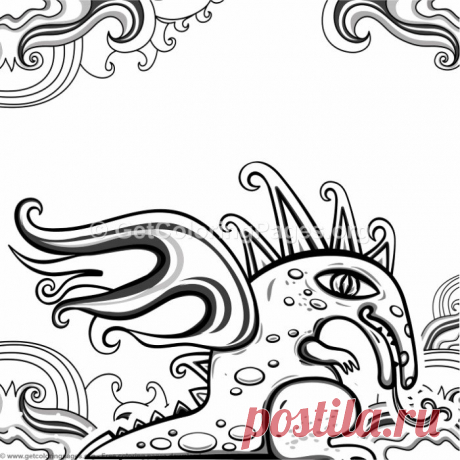 Creative Art Dragon with Wings Coloring Pages &amp;#8211; GetColoringPages.org