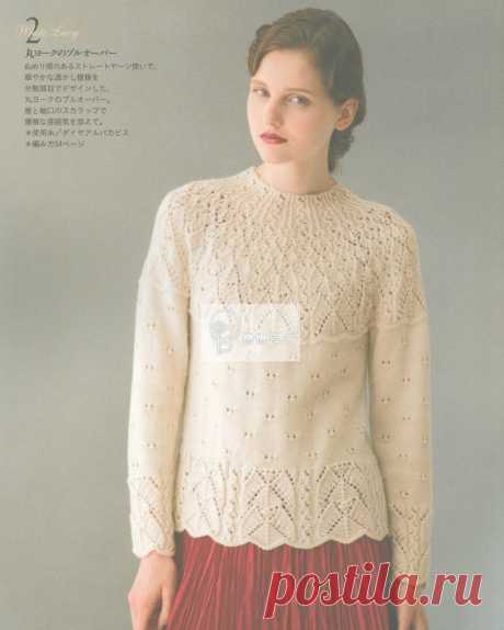 Круглая кокетка спицами по японским журналам | Магия вязания | Яндекс Дзен