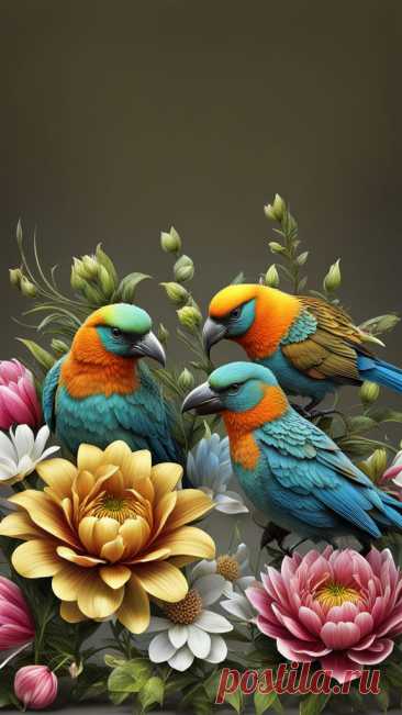 Цветы и птицы