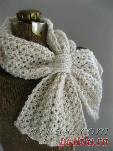 Ажурный шарф спицами от Katie Harris.