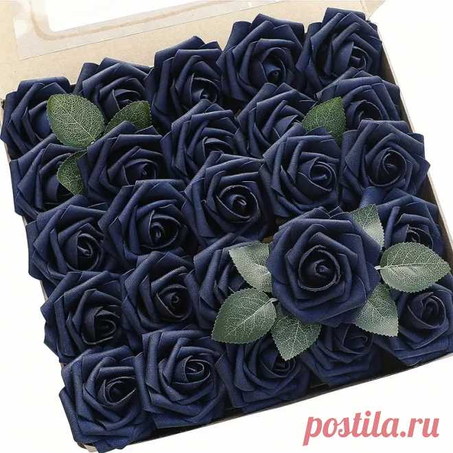 25pcs Artificial Roses Flowers Navy Blue Roses Diy Wedding Bouquets Boutonnieres Centerpieces Bridal Shower Party Home Decorations Yard Decoration Yard Supplies Party Decor Holiday Supplies Holiday Arrangement Garden Decor | Save Money On Temu | Temu