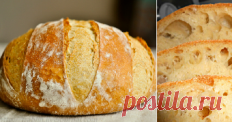 Домашний хлеб без замеса: рецепт прост как раз, два, три. Пышный, душистый, с хрустящей корочкой