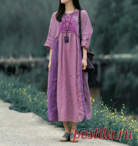 Linen dresses for women Women summer Dresses Bridal dress | Etsy 【Fabric】 Linen 【Color】 purple, green 【Size】 Without limiting the Shoulder Shoulder + Sleeve 49cm / 19  Bust 128cm / 50 Length 119cm / 46 Hem circumference 210cm/ 82   Washing & Care instructions: -Hand wash or gently machine washable do not tumble dry -Gentle wash cycle (40°C) -If you feel like