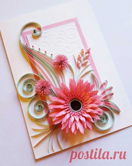 Quilled Birthday Card Greeting Card Mother's Day by Gericards