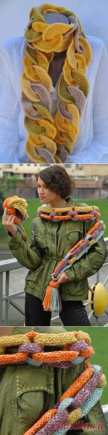 Оригинальные шарфы кольцами - Рукоделие