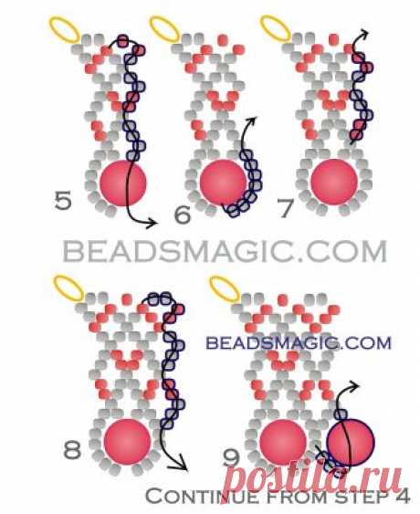 Бесплатная схема для бисера ожерелье Монтале | бусы Магия