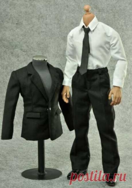 ZY Toys Men's Black Color clothes Suit Full Set 1/6 Fit for 12inch action figure | eBay
