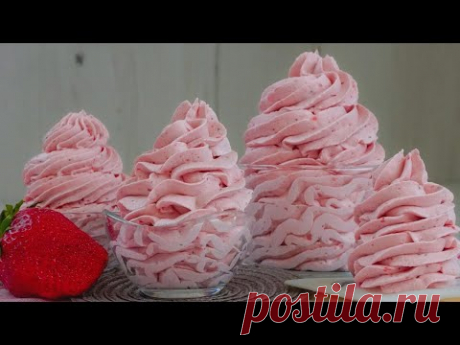 Очень твердый клубничный крем 🍓Без яиц ▪ Без сахара ▪ Без масла