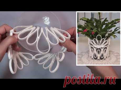 DIY💖Нежное кашпо украсит любую комнату. Идеи для интерьера.