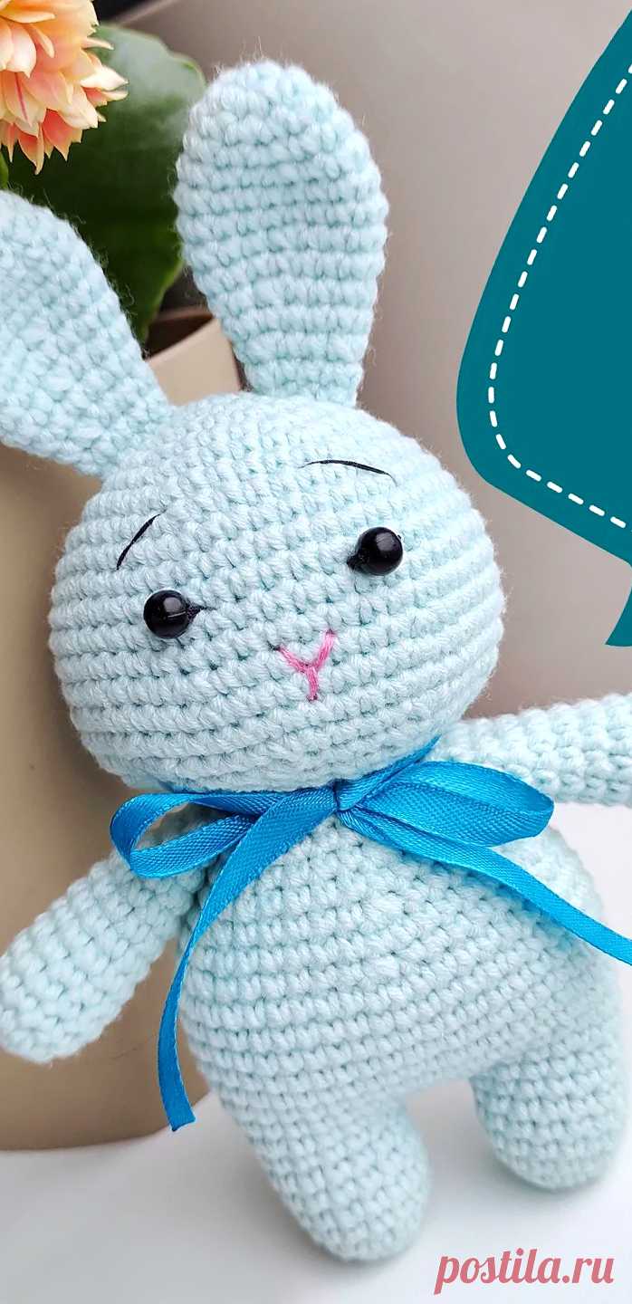 PDF Мини Зайка крючком. FREE crochet pattern; Аmigurumi animal patterns. Амигуруми схемы и описания на русском. Вязаные игрушки и поделки своими руками #amimore - маленький зайка, заяц, зайчик, кролик, зайчонок, крольчонок.