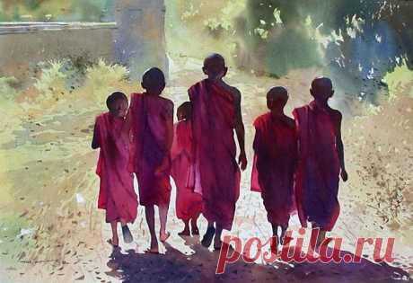 Акварельная живопись - картины Myoe Win Aung