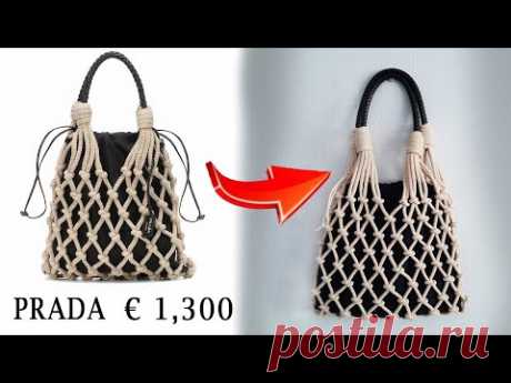 Сумка PRADA за 1 300 € ?! - как 2 пальца...  Делаю сумку-шоппер как у PRADA Своими Руками! / DIY