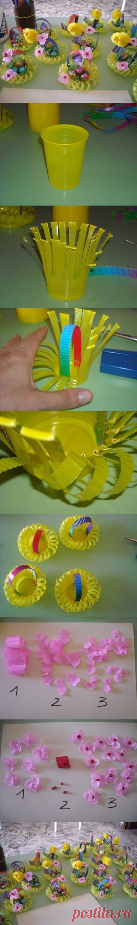 DIY Plastic Cup Flower Basket DIY Projects | UsefulDIY.com