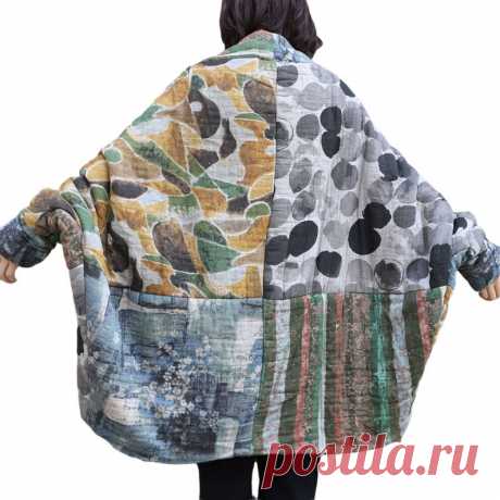 Oversized Retro Geometric Pattern Cotton Coat Warm Winter | Etsy China