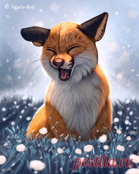 Sneezing Fox by Vawie-Art on DeviantArt