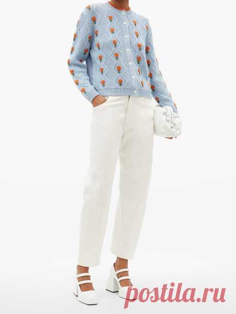 Blue Bennett floral-embroidered wool-blend cardigan | Shrimps | MATCHESFASHION US