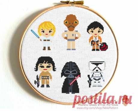 Star Wars fan art Cross Stitch pattern Set Inspired by Luke | Etsy