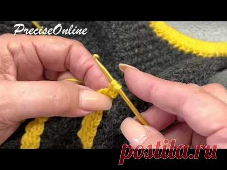 Идеальная Объёмная цельновязаная вышивка крючком. #ненька_pullover #вязонство_нетвойне #knitting