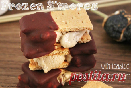 Frozen S'mores with Toasted Marshmallow Ice Cream - This Silly Girl's Kitchen Hi my peoples! Today I am sharing with you all a very decadent summer time treat! Frozen s’mores with toasted marshmallow ice cream really takes the campfire classic to the next level! And, I know what you’re thinking, these aren’t overly sweet! The semi-sweet chocolate “magic shell” really helps to keep them from becoming overwhelming! …