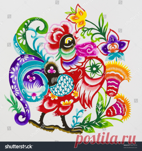 Roosterthis Picture Chinese Paper Cutting Representing Imagen De Archivo (stock) 44815279 - Shutterstock