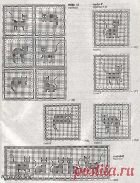 Схемы для вязания изделий с котиками