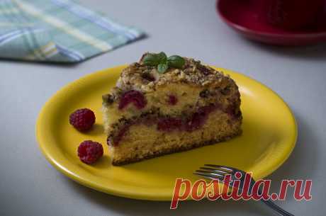 Пирог с малиной - простой рецепт с фото