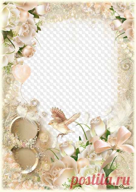 March 8 photo frame for Photoshop. Transparent PNG Frame, PSD Layered Photo frame template, Download.