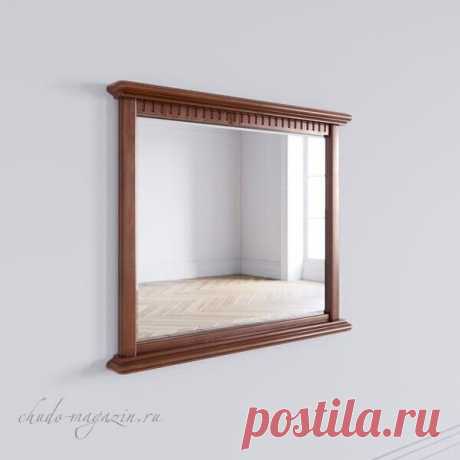 Зеркало настенное в деревянной раме - дуб цвета терракот купить по цене 12 160 руб. в Москве — интернет магазин chudo-magazin.ru