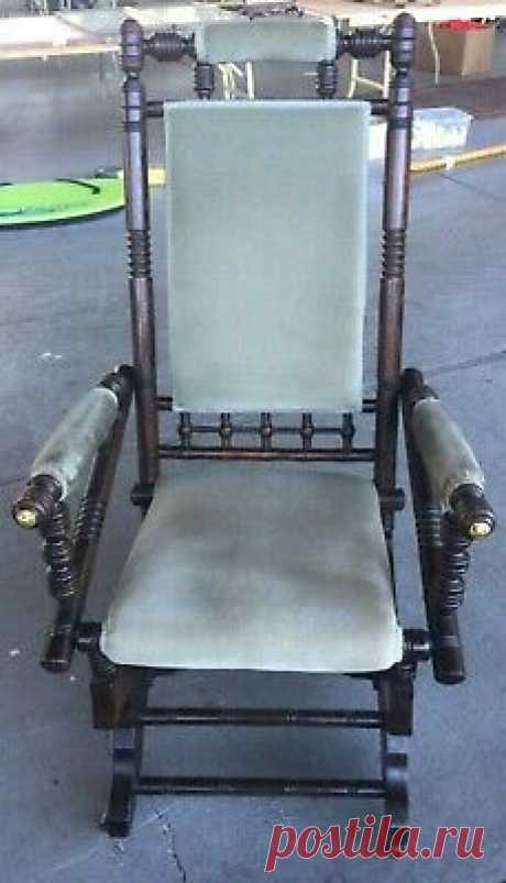 Victorian Platform Rocking Chair  | eBay Beautiful Victorian Platfrom rocking chair. Excellent condition. Needlepoint back. The rocking chair is 40" tall x 22" wide x 26" deep. The seat is 19" deep x 17" wide x 17" wide. The arm height is 24".