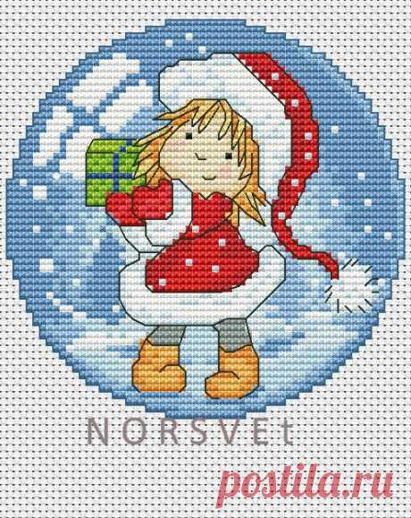 Gallery.ru / Шар.Малышка с подарком - Новогоднее - Norsvet