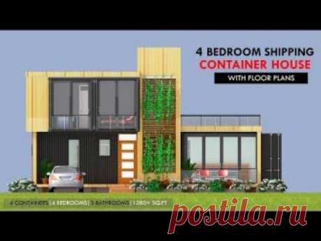 Modular Shipping Container 4 Bedroom Prefab Home Design with Floor Plans | MODBOX 1280