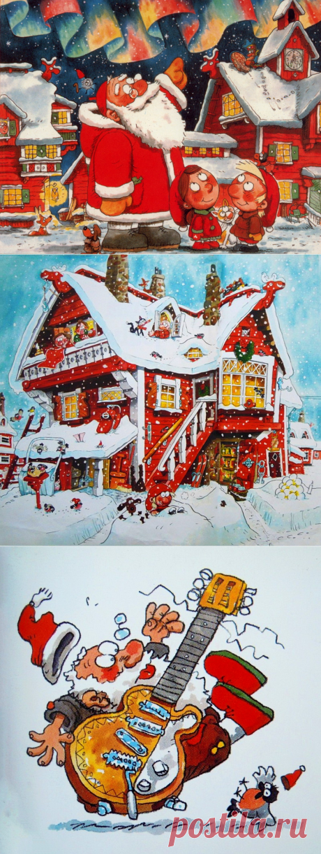 История о Санта-Клаусе и рождественских гномах. Художник - иллюстратор Mauri Kunnas