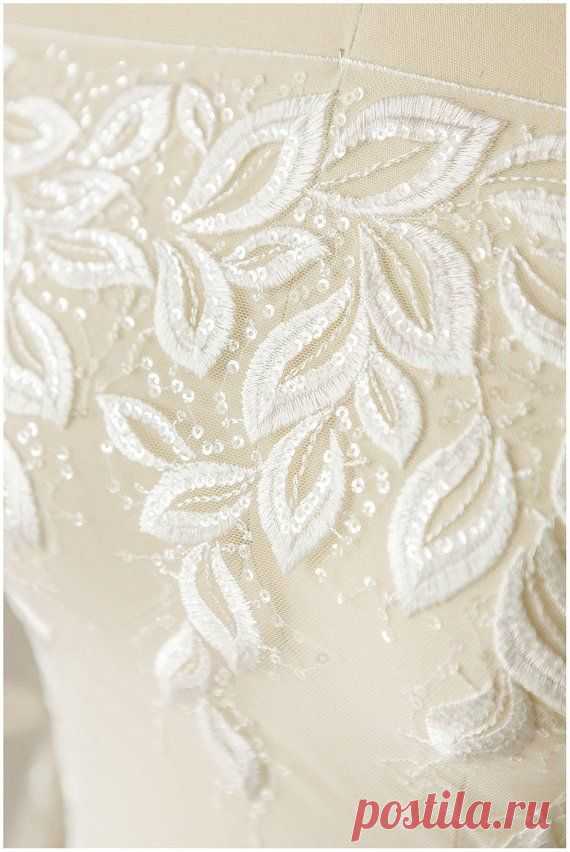 Leaf lace fabric wedding lace fabric bridal lace Couture Lace Sequin Lace fabric wedding dress lace Flower lace fabric L17 011 - MommyGrid.com