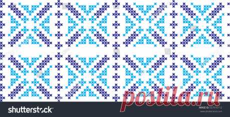 Embroidered Crossstitch Ornament National Pattern Perfect Vectores En Stock 557916112 - Shutterstock