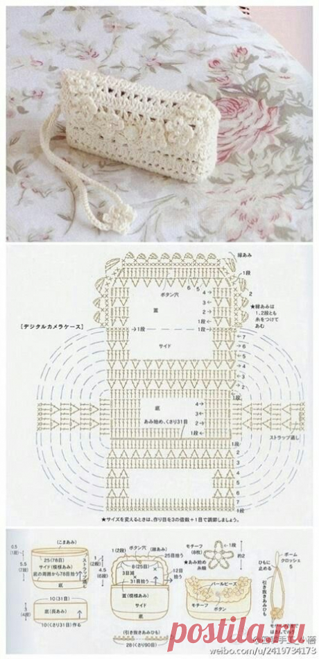 Crochet pattern bag ༺✿ƬⱤღ https://www.pinterest.com/teretegui/✿༻ | &quot;CHARTS/GRAPHS&quot; | Crochet Patterns, Crochet Purses and Crochet