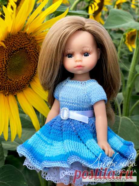 Платье спицами для кукол Мини Подружки Паола Рейна 21 см @ Оксана Лифенко