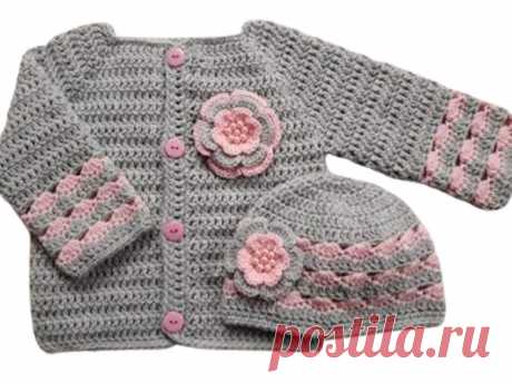 Buy New Jain Traders - Hand Made Crochet Woolen Designer Jacket Set (2 Pcs Suit) Combo for Baby Boys & Girls (0-6 Months, Grey & Pink) Online at Low Prices in India - Amazon.in
