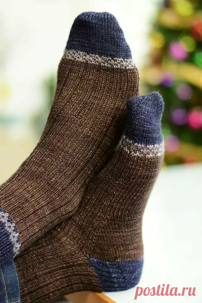 Простые, но стильные мужские вязаные носки | Вязание в радость | Дзен