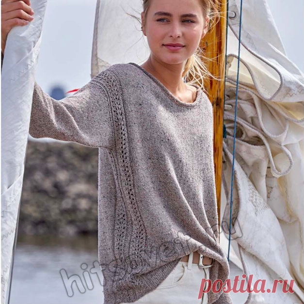 Пуловер с вертикальными ажурными полосами Bianca - Хитсовет