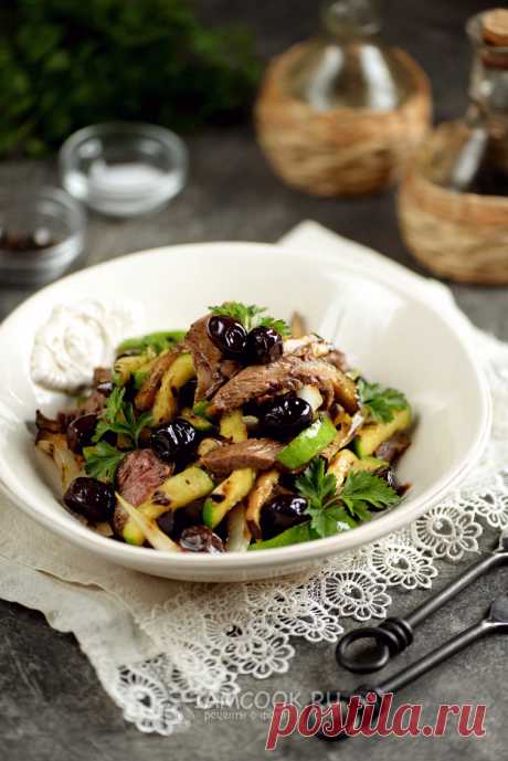 Теплый салат с говядиной и баклажанами — рецепт с фото пошагово