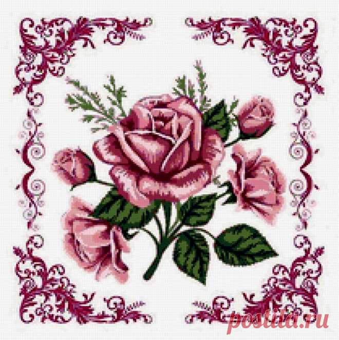 Вышивка крестом подушки розы схемы Рукоделие для дома своими руками. Мастер-классы, уроки и креативные идеи.