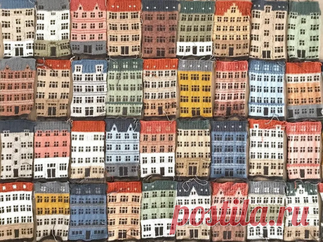 Плед спицами с домами, как в столице Дании в Копенгагене | 38 рукоделок | Яндекс Дзен
