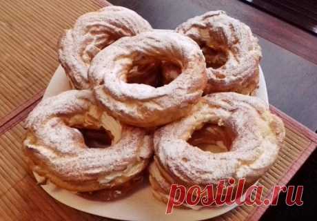 Заварные кольца с творожным кремом