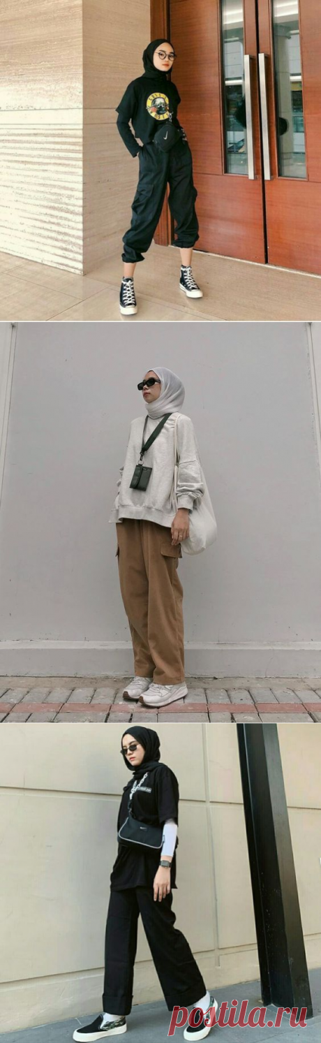 Casual Hijab Outfit Ideas With Cargo Pants - Hijab-style.com