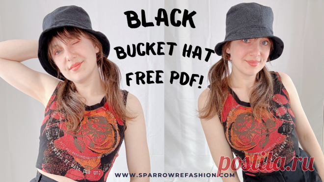DIY Black Bucket Hat: A Beginner’s Guide with Free PDF Pattern - Sparrow Refashion: A Blog for Sewing Lovers and DIY Enthusiasts Black bucket hat sewing tutorial for beginners. Learn with my free PDF, inspired by Prada, perfect for all seasons. Sewing tips included.