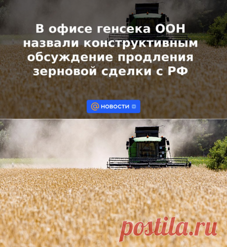 В офисе генсека ООН назвали конструктивным обсуждение продления зерновой сделки с РФ - 12 ноября 2022 | Новости Mail.ru