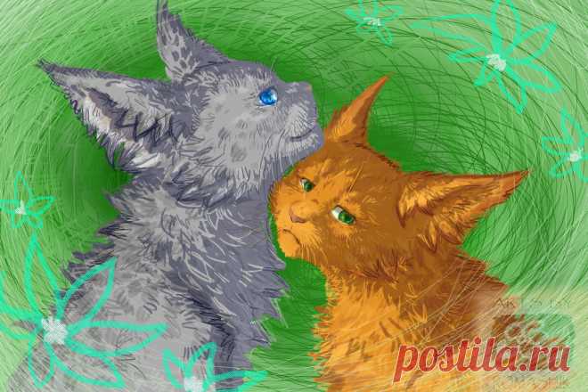 Ashfur and Squirrelflight. Warriors by Romashik-arts on DeviantArt